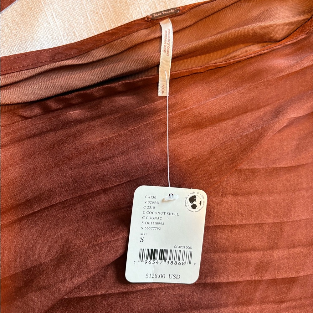 Free People Burnt Orange Puffy Sleeve Dress - Picture 2 of 4